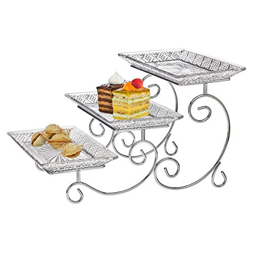 Godinger Dublin 3- Tiered Serving Stand for party and Event Dessert and Food Display Server