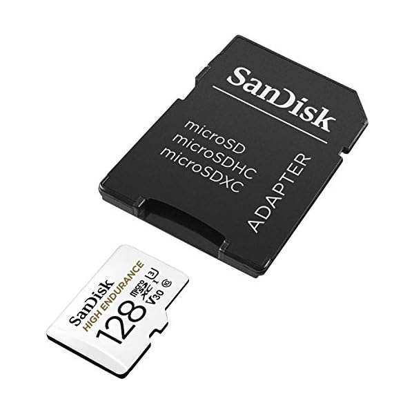 SanDisk 128GB High Endurance Video MicroSDXC Card with Adapter for Dash Cam and Home Monitoring systems - C10, U3, V30, 4K UHD, Micro SD Card - SDSQQNR-128G-GN6IA
