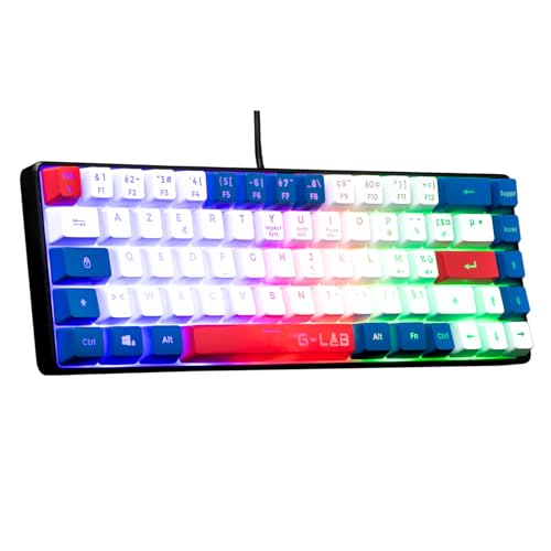 The G-Lab Keyz Hydrogen, Clavier Gamer 60%, Clavier Semi-mécanique Filaire Azerty, Rétroéclairage Multicolore- Mini...