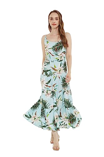 Image of Wispy Cereus Light Blue Family Matching Hawaiian Clothes | Family Matching Outfits • Soft Rayon Fabric • Tropical Floral Print • Vacation Ready • Luau Party Wear
