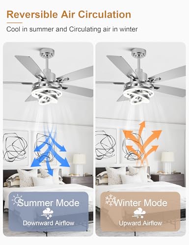 Image of 52 inch Modern Chandelier Fandelier Ceiling Fan with Light