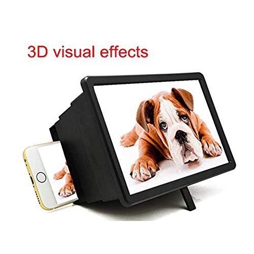 Fbite Screen Magnifier 3D Hd Smart Mobile Phone Movies Amplifier With Retractable Holder Stand Compatible With Any Smartphone,Black #TOP1