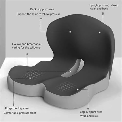 Cojín ergonómico de espuma en forma de L para silla de oficina, camión y coche, soporte trasero integrado, diseño antideslizante, cómoda solución de asiento de oficina