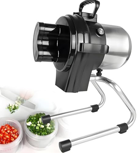 Electric Vegetable Chopper 110W Commercial Slicer, Adjustable 1-5mm Thickness, 6000RPM Food Processor for Onions, Garlic, Ginger, Chili, Scallions, Veggies