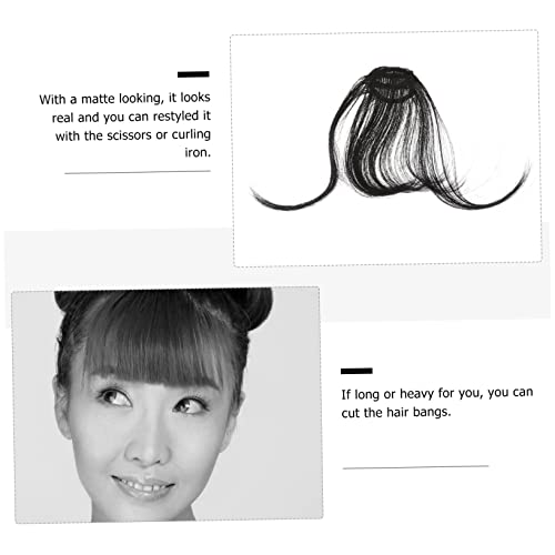 Beavorty 4 Peças Clipe De Franja Em Franja Perucas Naturais Franja Falsa Marrom Escuro Grampo De Cab