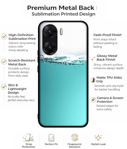 Image of Half Fill Design Premium 2D Printed Metal Back Case Cover for Vivo V29E 5G