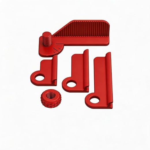 Red 5-Angle Adjustable Drilling Guide, Multi-Degree Positioning, 3 Sizes Drill bits, Portable Woodworking DIY Tool