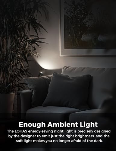 Image of L LOHAS LED Night Lights Plug into Wall, [2-Pack] Rotatable Night Lights with Dusk to Dawn Sensor, 0-100 LM Brightness Adjustable,Daylight White 5000K Spot Light Indoor for Bathroom Hallway