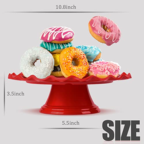 Xmnfly 10.8 Inch Floral Border Cake Stand, Melamine Display Stand,Cupcake Stand For Birthday Parties, Weddings, Baby Shower,Anniversary And Other Events, Red #TOP2