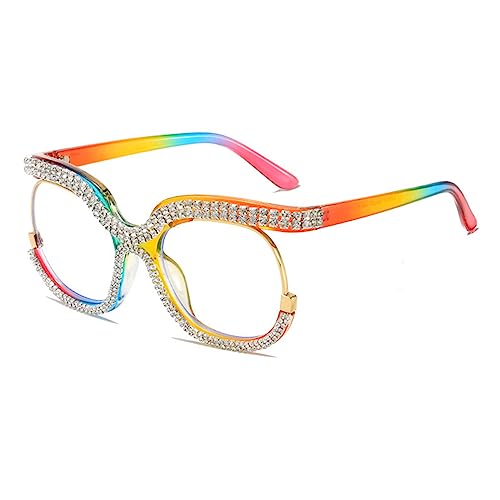 bullabulling Stylish Cat Eye Blue Light Glasses for Women ? Rhinestone Designer Reading Glasses Readers (color, 4.0, multiplier_x)