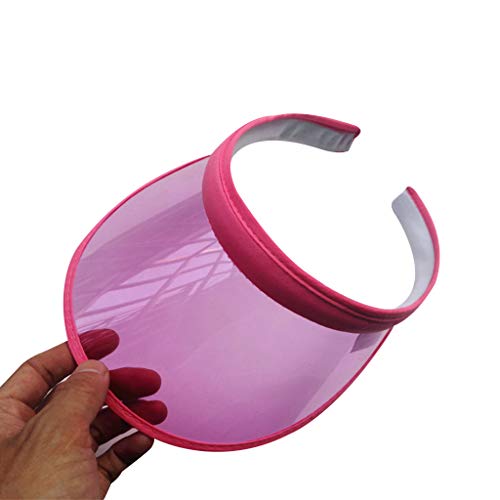 Chapeau de soleil d'été unisexe en plastique transparent avec clip