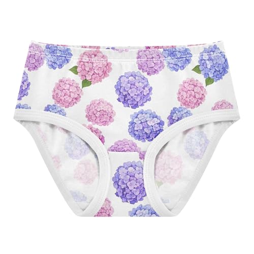 Hydrangea Flowers Pastel Pink Purple Panties for Girl Girls Underwear Toddlers Cotton Stylish Briefs Kids Undies 2t