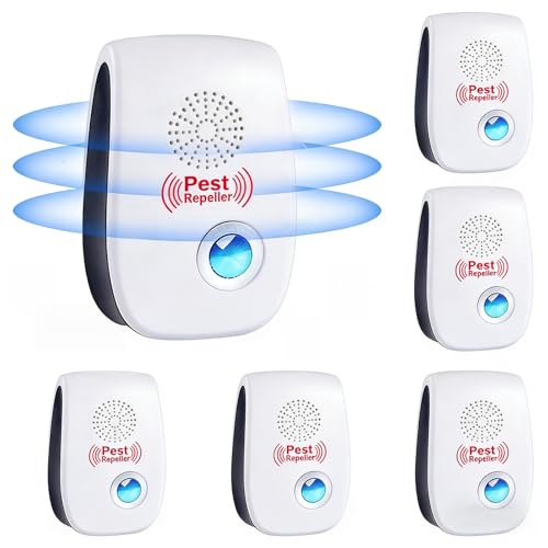Repelente ultrasónico antiroedores insectos, 6 unids ultrasónico anti mosquitos ultrasonidos ratón y ratas, interior repelente electrónico insectos para ratones, ratas hormigas arañas mosquitos
