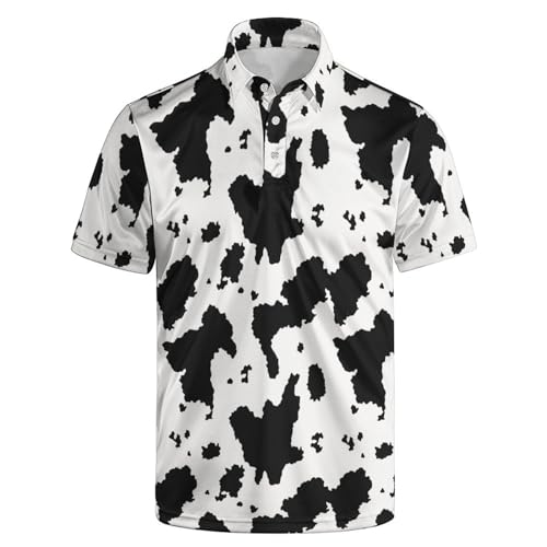 Men's Golf Shirt Funny Polo Shirts Button Up Short Sleeve Party Outfit Shirt for Men