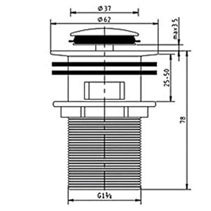 KROGER : Waste Coupling for wash Basin Full Thread Drain Outlet Waste Coupling 3.8"x1.5" INCH Silver Stainless Steel pop up Waste Coupling for wash Basin