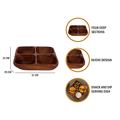 Premier Housewares Kora Servierschale, 4-teilig, Akazienholz