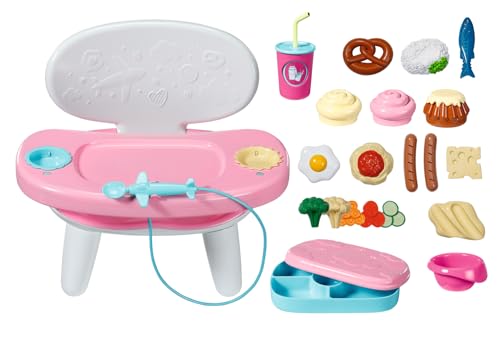 BABY born Table d'alimentation avec Fonction Son et lumière - Plus de 10 Plats et Boissons différents - Convient à Toutes Les poupées 43 cm