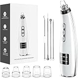 Blackhead Remover Pore Vacuum, Blackhead Vacuum, Facial Pore Cleaner with 5 Adjustable Suction Levels, 5 Probes, USB Rechargeable Pore Cleaner, Electric Comedone Whitehead Extractor Tools