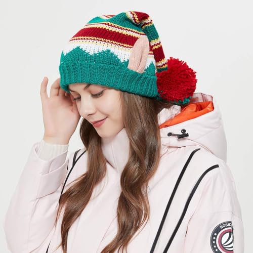 Christmas Hats for Women, Kids and Men Elegant Knitted Warm Funny Beanie for New Year Festive Holiday Party2