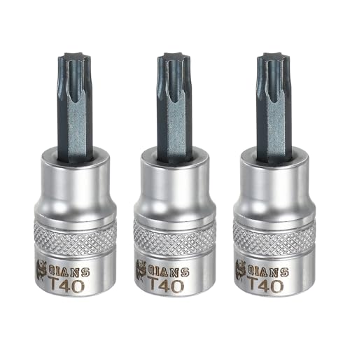 Image of sourcing map 3Pcs Torx Bit Socket 3/8" Drive T40 S2 Steel Star Head Screwdriver Drill Bits CR-V Steel Socket Adapter for Home Auto Axle Hex Nuts Bolts Repair