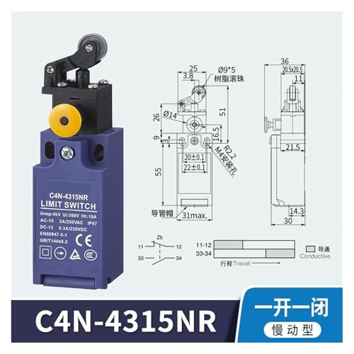 Interrupteur de voyage C4N-4315NR pour stopper les surcourses - 2