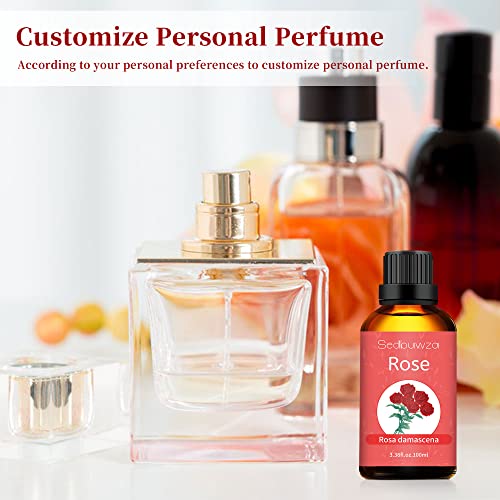 Rose Essential Oil Organic Rose Oil Essential Oil, Rose Oil For Aromatherapy, Diffuser, Perfume, Skin Care - 100Ml/3.38Oz #TOP3