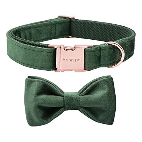 ARING PET Velvet Dog Collar with Bowtie Cover