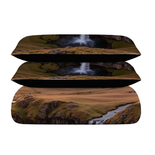 Parure de lit 240x260cm grand confort impression falaises et mer