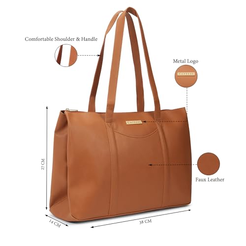 Image of Caprese Basil Large Tote Bag for Women with Shoulder Straps | Fits Up to 16 Inch Laptop| Stylish Handheld Bag, Multi-Compartment Design for Work, Travel, Shopping | Essentials & Daily Use