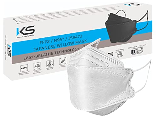 Image of Kashi Surgicals KS Premium N95 Mask for Men & Women - Reusable Mask - Japanese Willow Mask - Korean KF94 Face Mask - 4 Layer DRDO, ISI (BIS) Certified FFP2 Protection