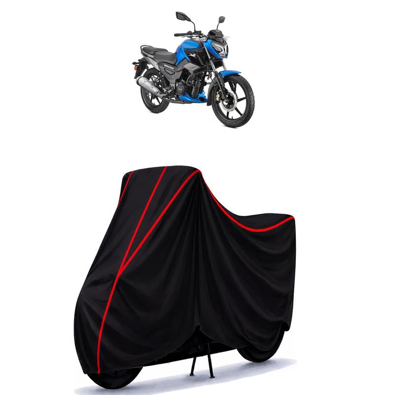 Image of Tvs Raider 125 Smart X Water Resistant Bike Cover for All Motorcycles & Rain | Heavy Duty Taffeta Fabric | UV Protection, Dustproof, Scratchproof | All Weather Two Wheeler Cover with Elastic Bottom