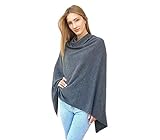  Poncho De Punto para Mujer Capa Elegante Calentito 100% Cachemir - Made in Italy