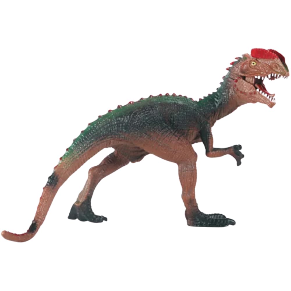 FUNFOB Dinosaur Toy Figure Width -21cm Dilophosaurus Dinosaur Toys for Kids & Adults PVC Multicolour | Red Horn Green Back SML-image-18