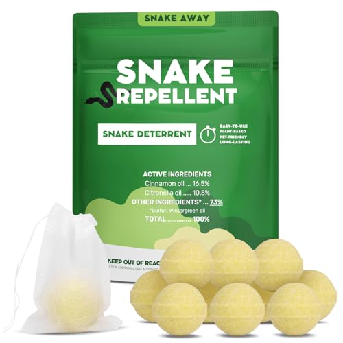 Quivanta Snake Repellent For Yard Powerful 10 Pack Snake Away Repellent For Outdoors Plant-Based Ingredients Snake Repellent Balls Pet & Kid Friendly cover