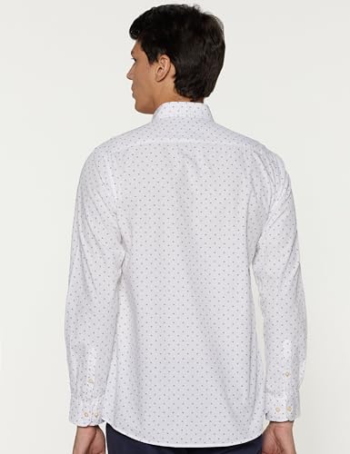 Image of Peter England Men's Printed Slim Fit Party Branded Insignia Full Sleeve Casual Shirt Cotton