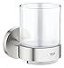 Produktbild Grohe Essentials Glas mit Halter, supersteel, 1 Stück, 40447DC1
