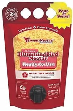 Sweet-Seed, LLC Nectar Fusions Hummingbird Food: All-Natural & Dye Free, Wildflower Infused Hummingbird Nectar (50 oz. Ready-to-use Formula)