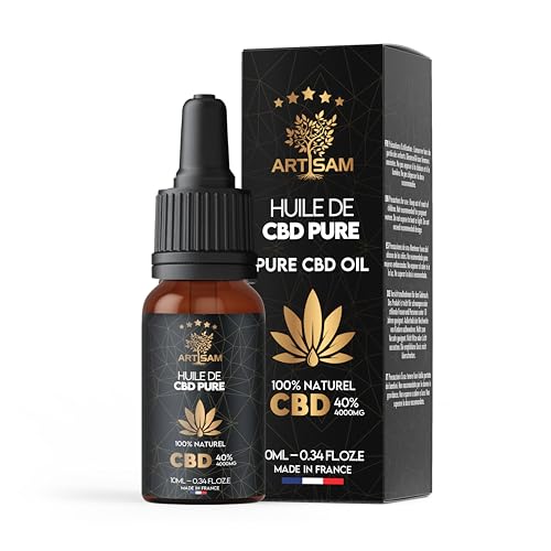 ARTISAM | Huile de CBD PURE H 40% 4000 mg Pressée à Froid | Huile de Graines de chanvre | Formule Premium Fabriquée en France | Sommeil Puissant | cdb Hemp Oil herbe puff infusion Tisane hhc 10 ml