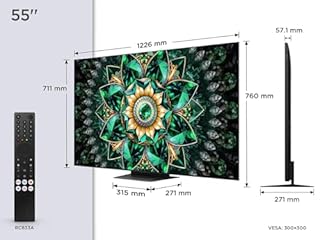 TCL 55Q7C QLED Mini LED Fernseher, 55 Zoll, 4K HDR Premium, Dolby Vision IQ & Atmos, Smart TV mit Google TV, Bang & Olufsen 6.2.2 Sound, 144Hz VRR, AMD FreeSync Premium Pro, HDMI 2.1, AirPlay 2, Alexa