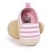 Morbuy Chaussures Enfants Bébés Unisexe Garçons Filles Rayé Nouveau Né Toddler Antidérapant Premières Pas Chaussures Marcheurs (1 / 11cm / 0-6 Mois, Rose)