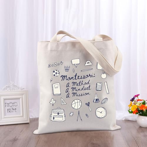 TIIMG Montessori Educators Gift A Method A Mindset A Mission Early Education Gift Montessori Guider Tote Bag3