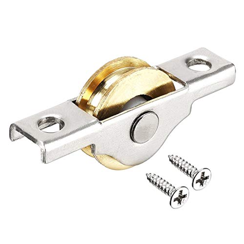 LNIEGE 22mm Dia Electroplating Single Wheel Sliding Door Window Brass Pulley