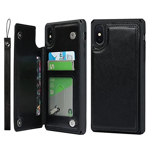 Coque iPhone Xs Max portefeuille résistant aux chocs pour protéger l'écran et vos cartes
