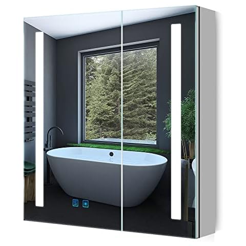 Quavikey® LED Bathroom Mirror Cabinet with Light Cover