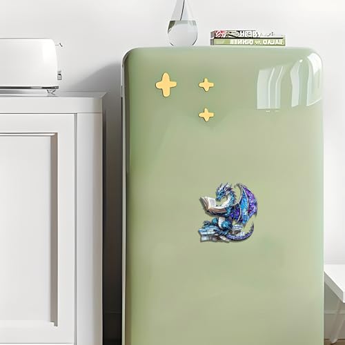 Imán decorativo para nevera dragón azul acrílico miniatura 5