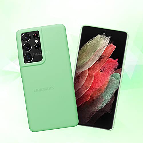 Image of LIRAMARK Liquid Silicone Soft Back Cover Case for Samsung Galaxy S21 Ultra (Mint Green)