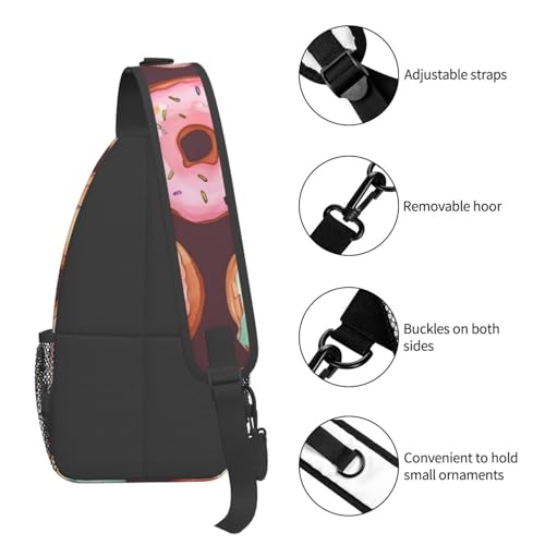 Bolso cruzado tipo sling Pretty Donuts Negro miniatura 5