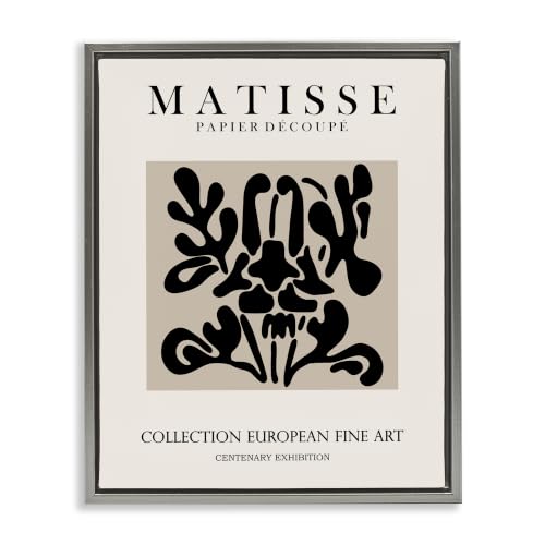 Abstract Black Floral Typography, 25 x 31 Inch Canvas in Floater Frame