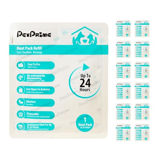 Pet Prime 12-Pack Disposable Heat Packs for Heartbeat Plush ToysUp to 24H Odorless Warmth Easy to Use Instant Comfort Companion for Anxious Pets