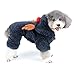 Zunea Small Dog Christmas Outfits Reindeer Deer Elk Dog Clothes Costume Fleece Puppy Winter Coat with Hood Warm Pet Doggie Cat Hoodie Jumpsuit Dress Up Xmas Apparel Overall for Cold Weather Blue S